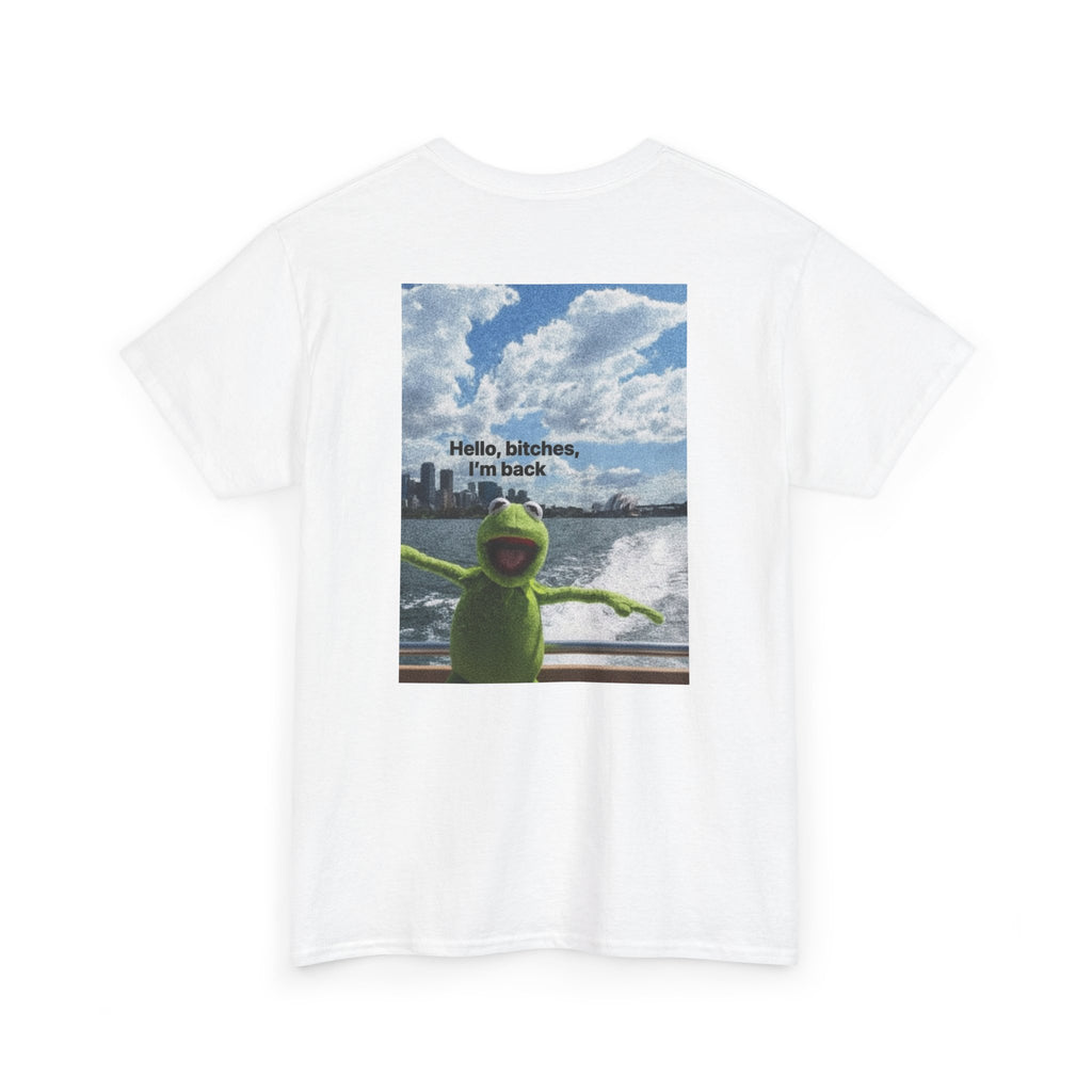 "Hello I'm Back" Funny Comeback Frog Graphic Tee