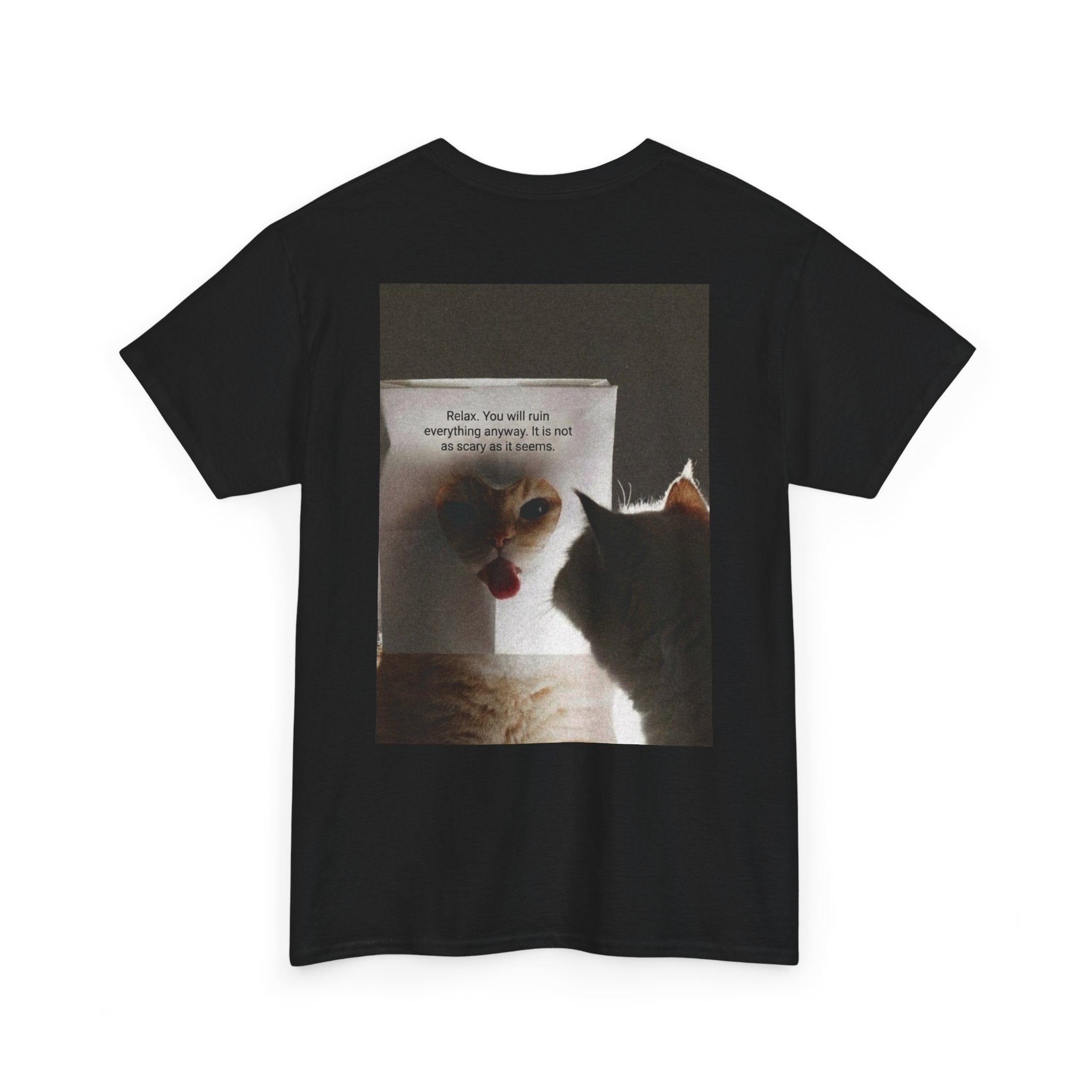 "Relax, You Will Ruin Everything" Funny Anxiety Cat Graphic Tee