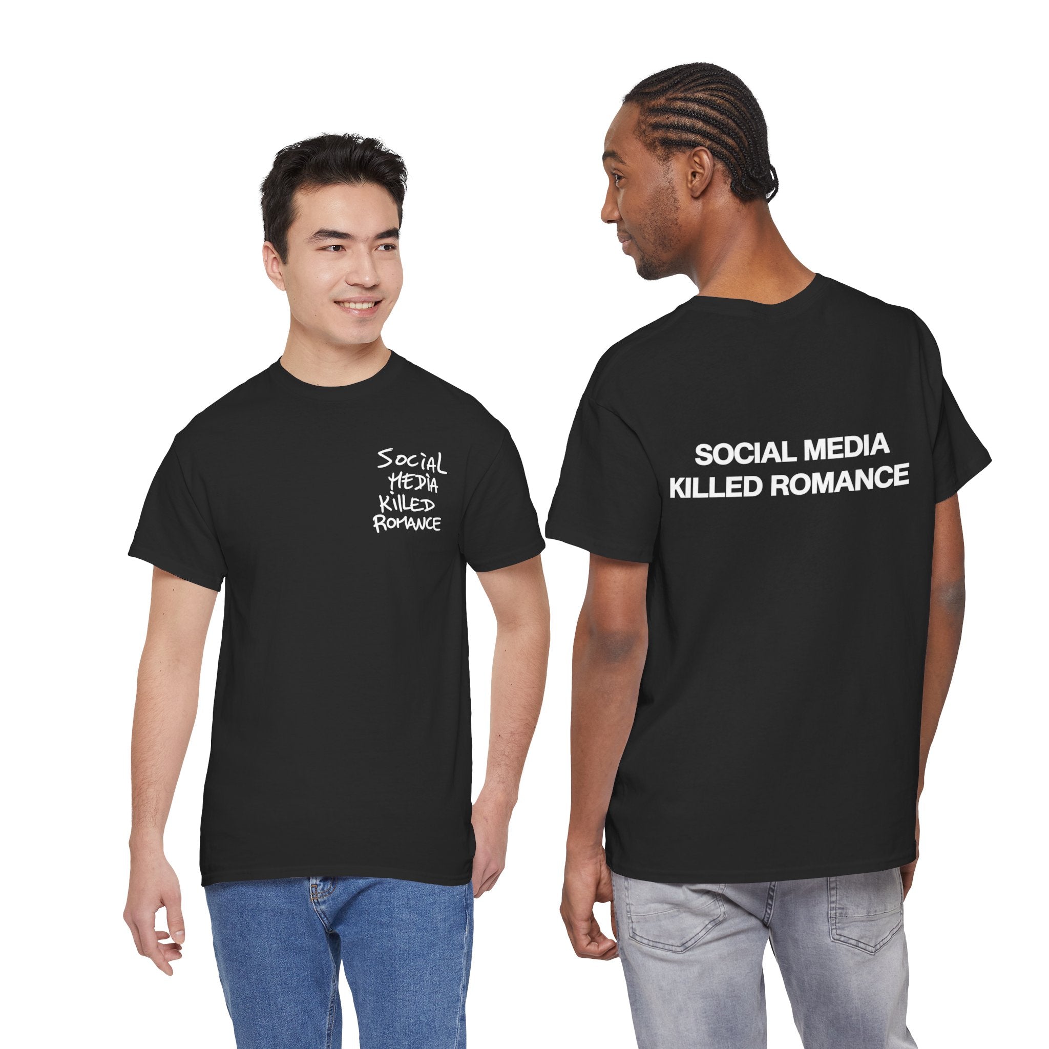 'Social Media Killed Romance' Graphic Tee — T-Shirt