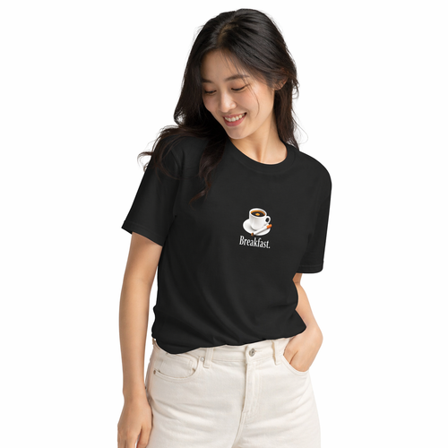 "Breakfast." Coffee Graphic Tee