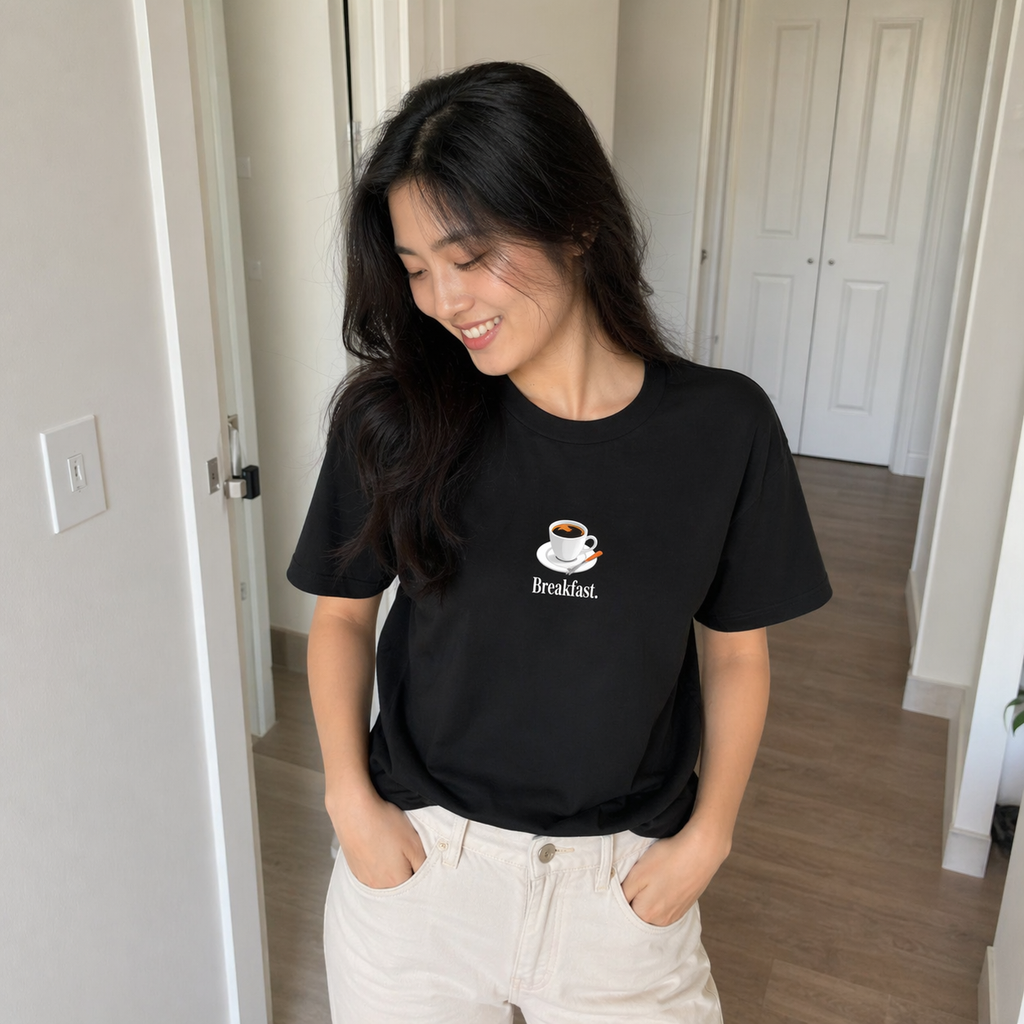 "Breakfast." Coffee Graphic Tee